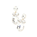 Oval Stone Link Dangle Evening Earrings