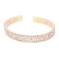 Pearl Accented Split Rhinestone Cuff Evening Bracelet