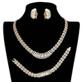 Rhinestone Embellished Necklace Clip Earring Set