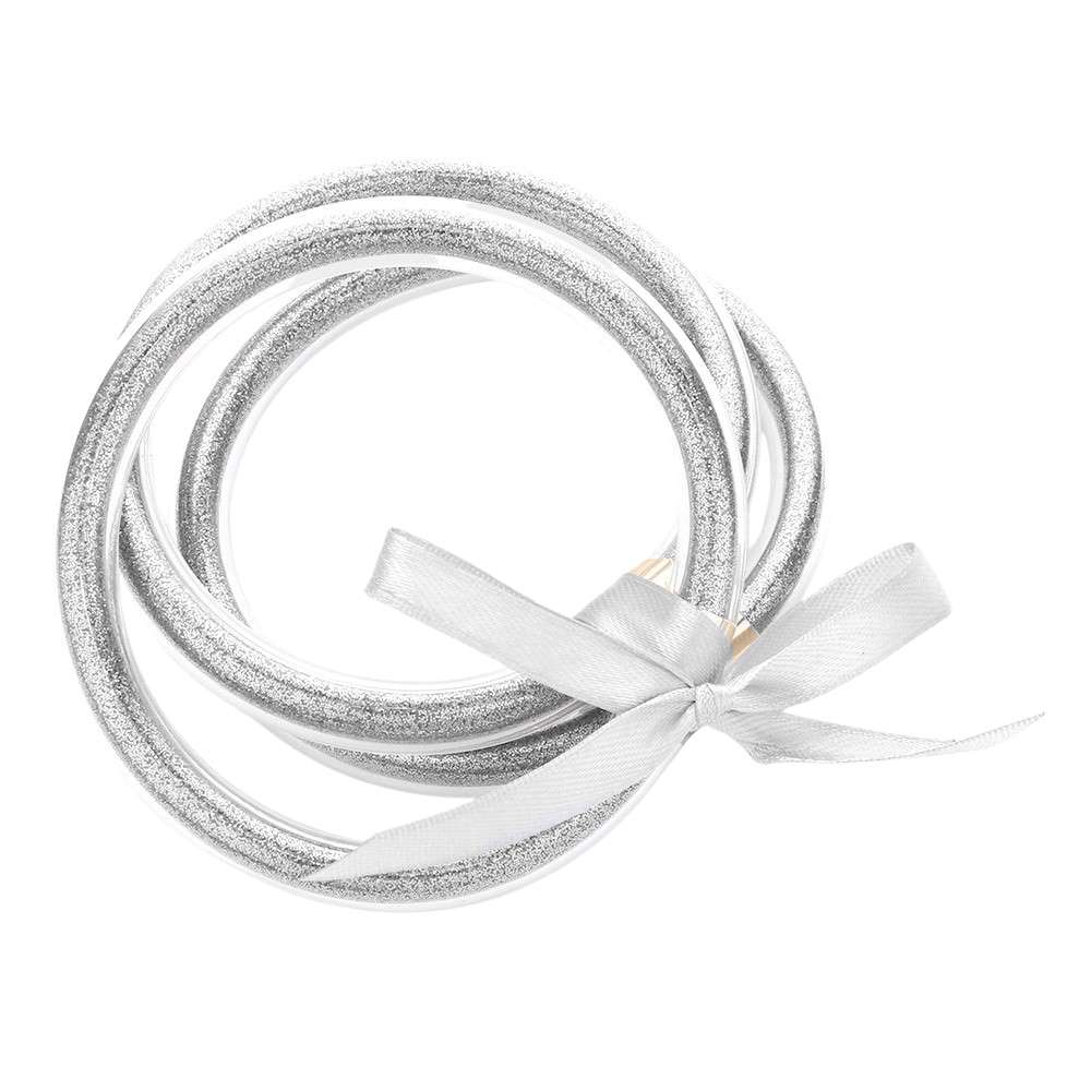 3PCS Glitter Jelly Tube Bangle Bracelet