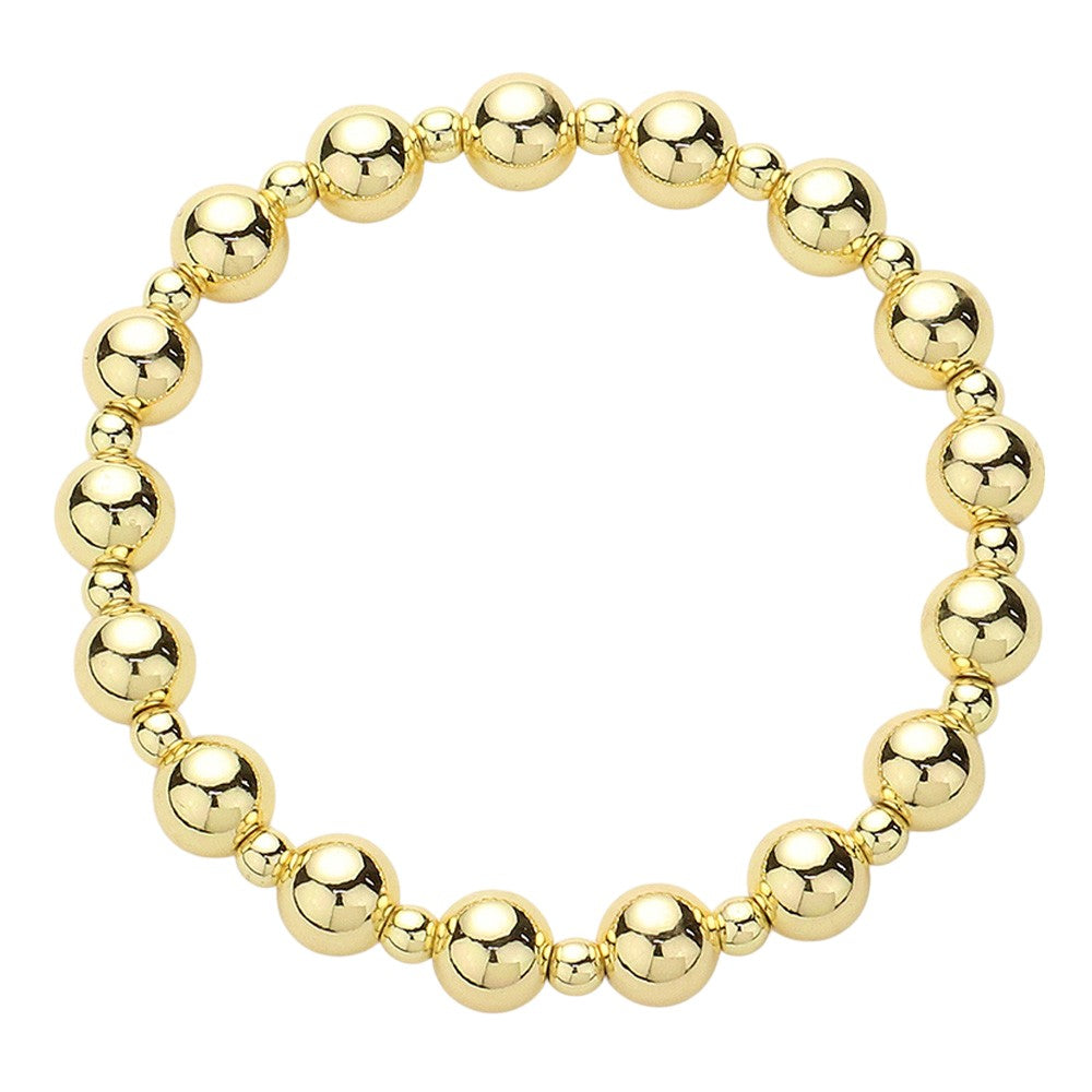 Stainless Steel Ball Beaded Stretch Bracelet