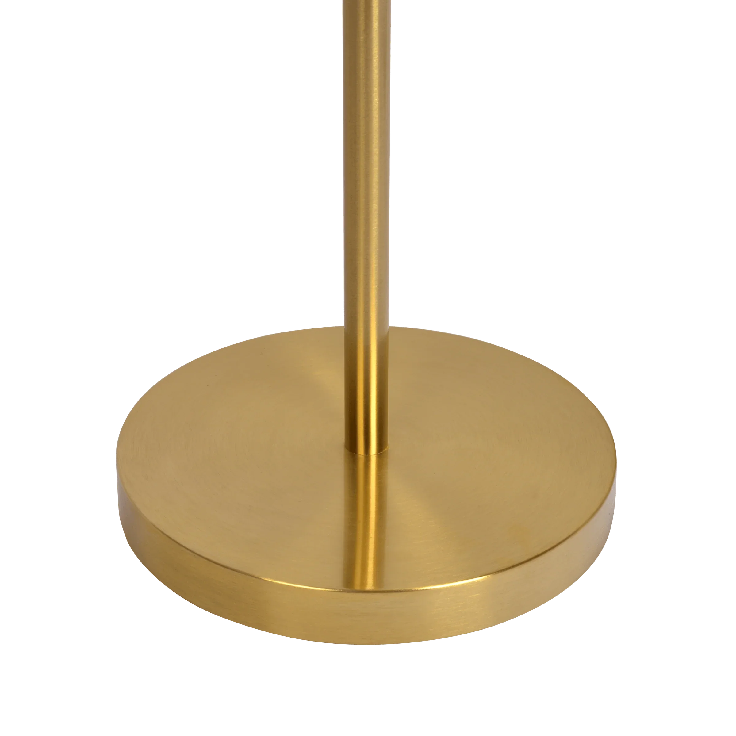 Modern Floor Lamp – Brushed Gold Finish, Opal Glass Shade & Round Metal Base