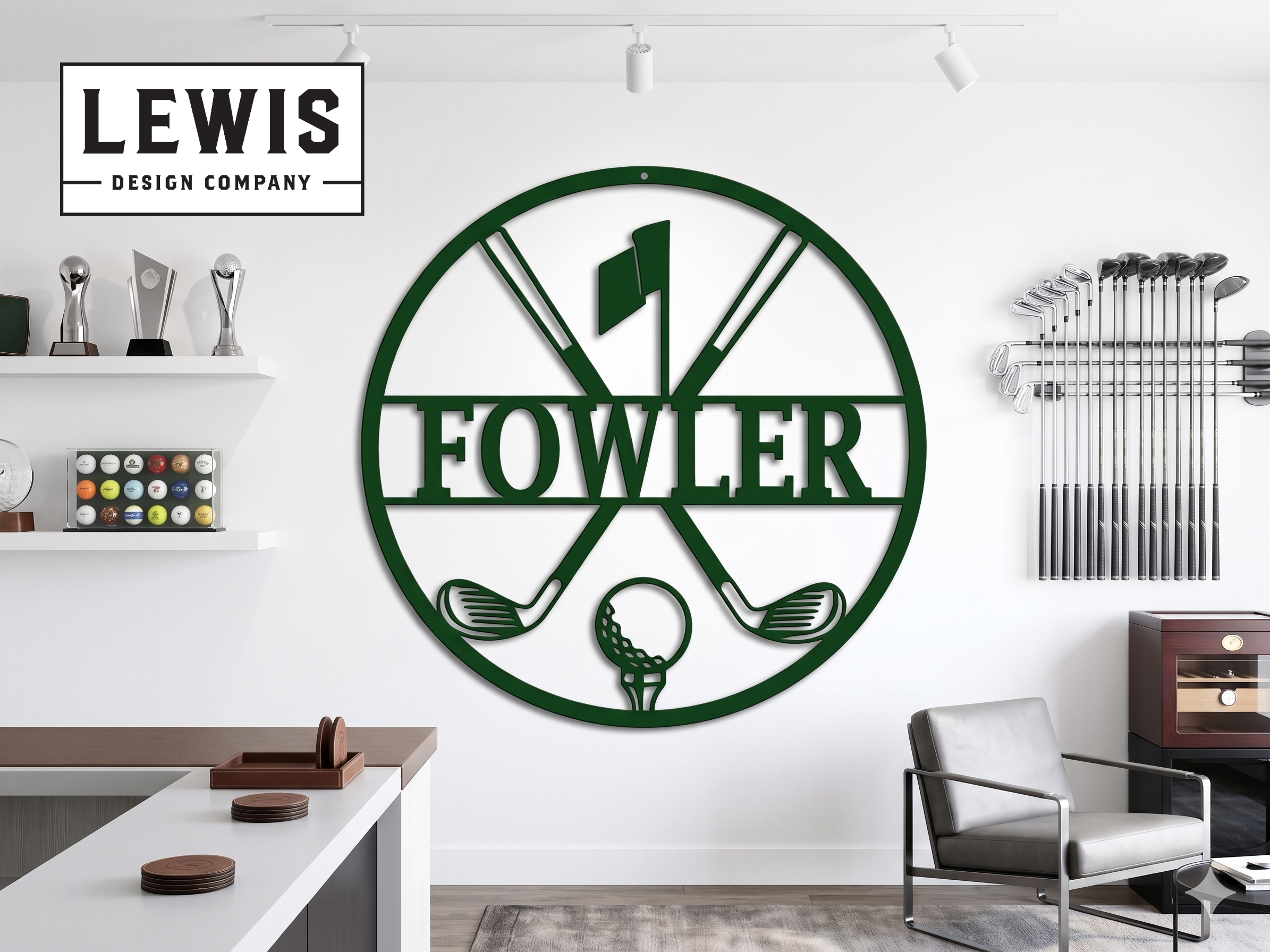 Personalized Golf Metal Sign | Custom Golf Monogram Wall Art