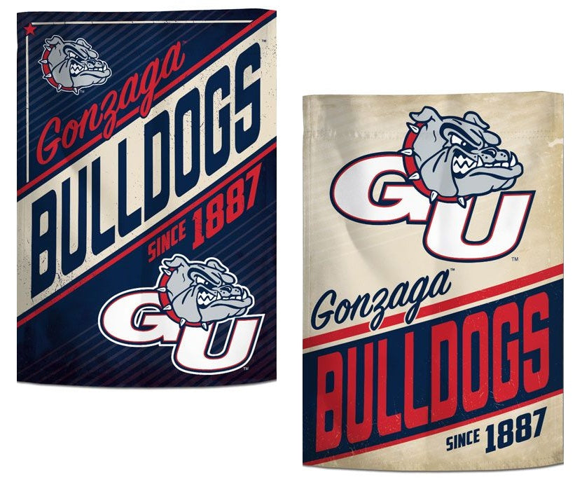 Gonzaga Bulldogs Garden Flag 2 Sided Retro Logo