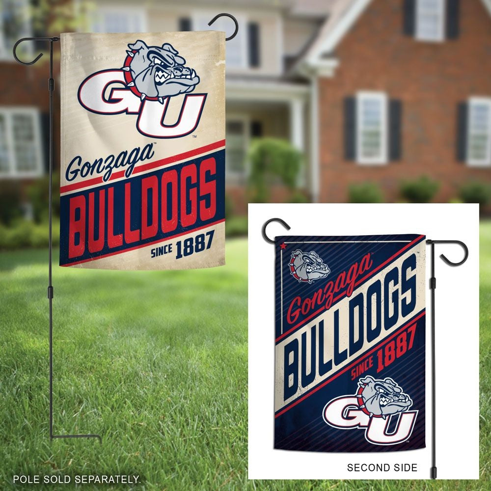 Gonzaga Bulldogs Garden Flag 2 Sided Retro Logo