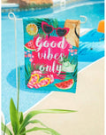 Good Vibes Only Summer Garden Flag 2 Sided Linen