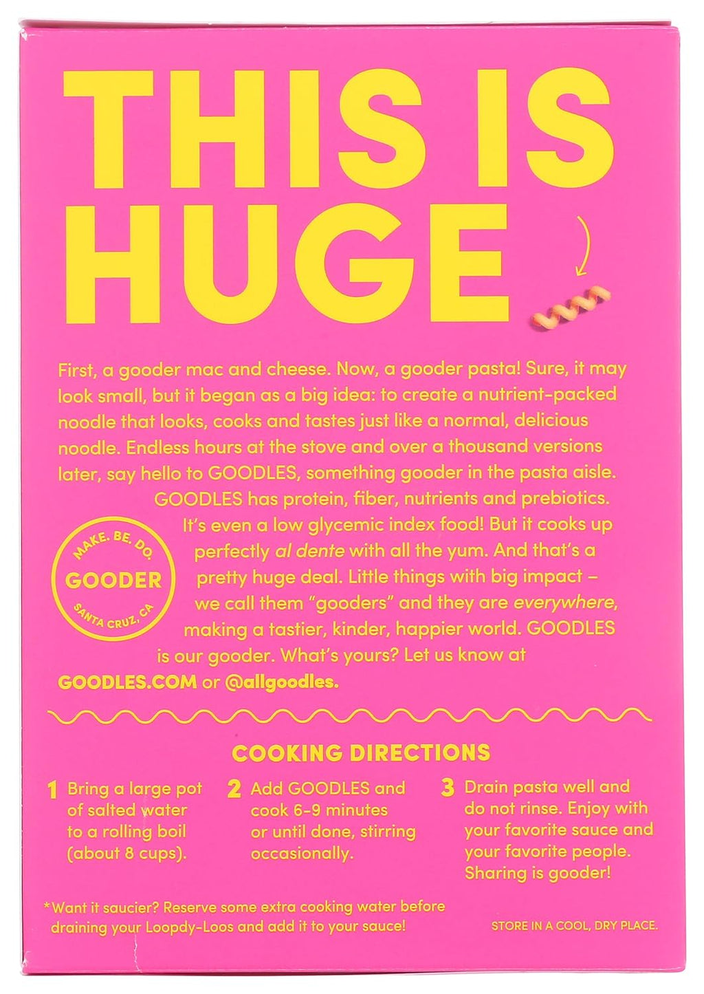 Goodles Loopdy-Loos Pasta, Case of 12 (8 oz.) — Nutrient-Packed Mac & Cheese Alternative