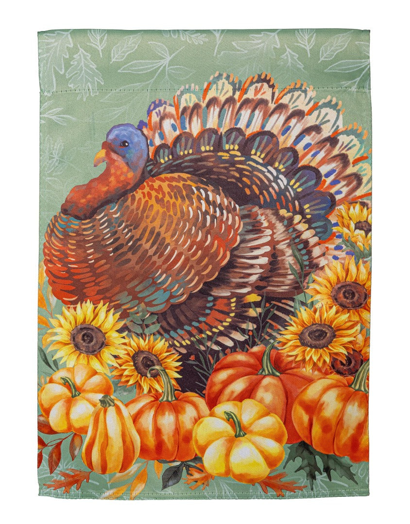 Grateful Gatherings Turkey 2 Sided Garden Flag