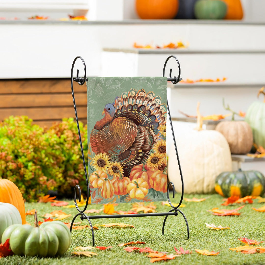 Grateful Gatherings Turkey 2 Sided Garden Flag
