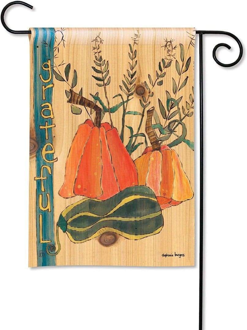 Grateful Pumpkins Garden Flag Thanksgiving