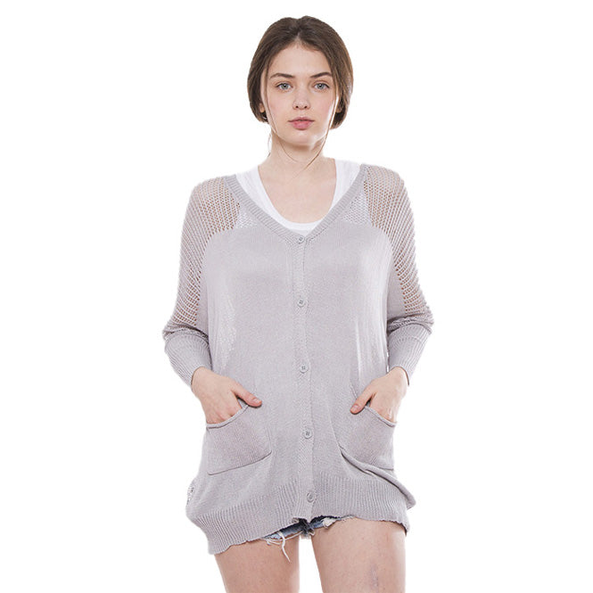 Solid Pockets in Front Cardigan