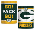Green Bay Packers Garden Flag 2 Sided Go Pack Go Slogan