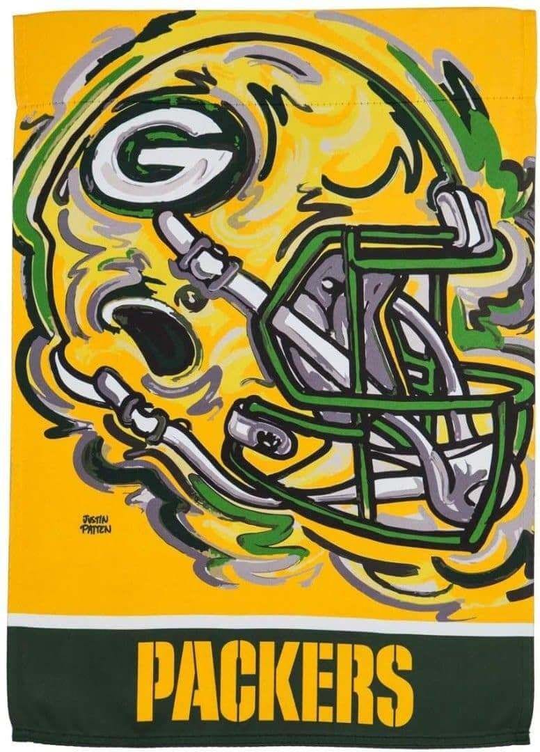 Green Bay Packers Garden Flag 2 Sided Justin Patten