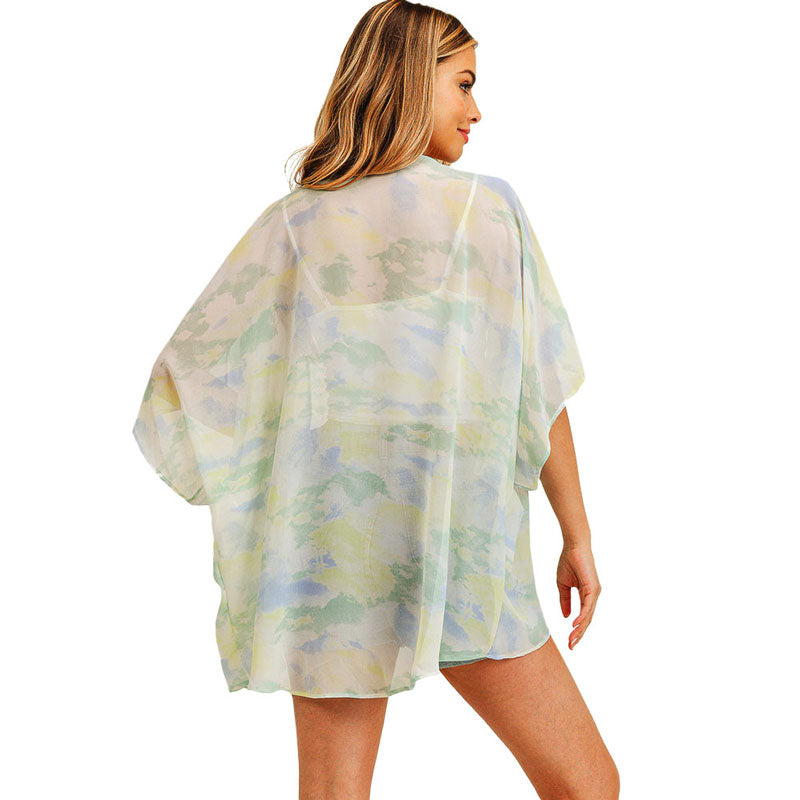 Trendy Tie Dye Cover Up Kimono Poncho
