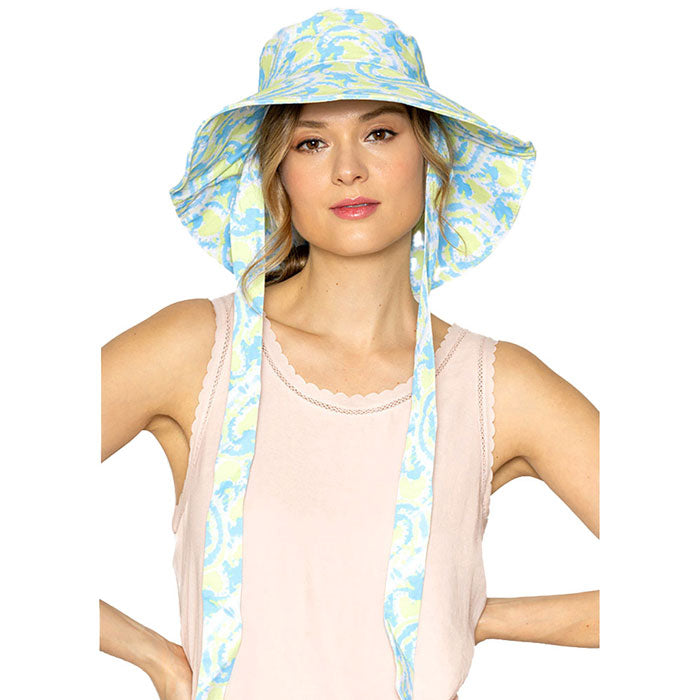 Watercolored Chin Tie Bucket Hat