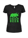 Green Beer Juniors V Neck T-Shirt