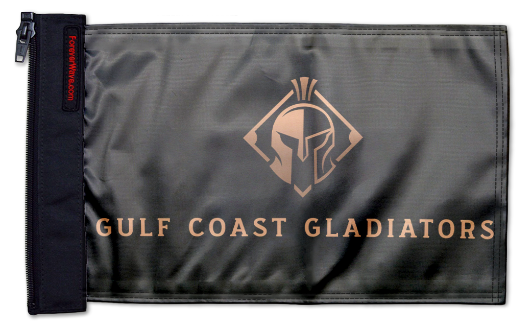 Gulf Coast Gladiators 12"x18" Forever Wave Flag for Jeep Wrangler JKU 4-Door 2007-2018
