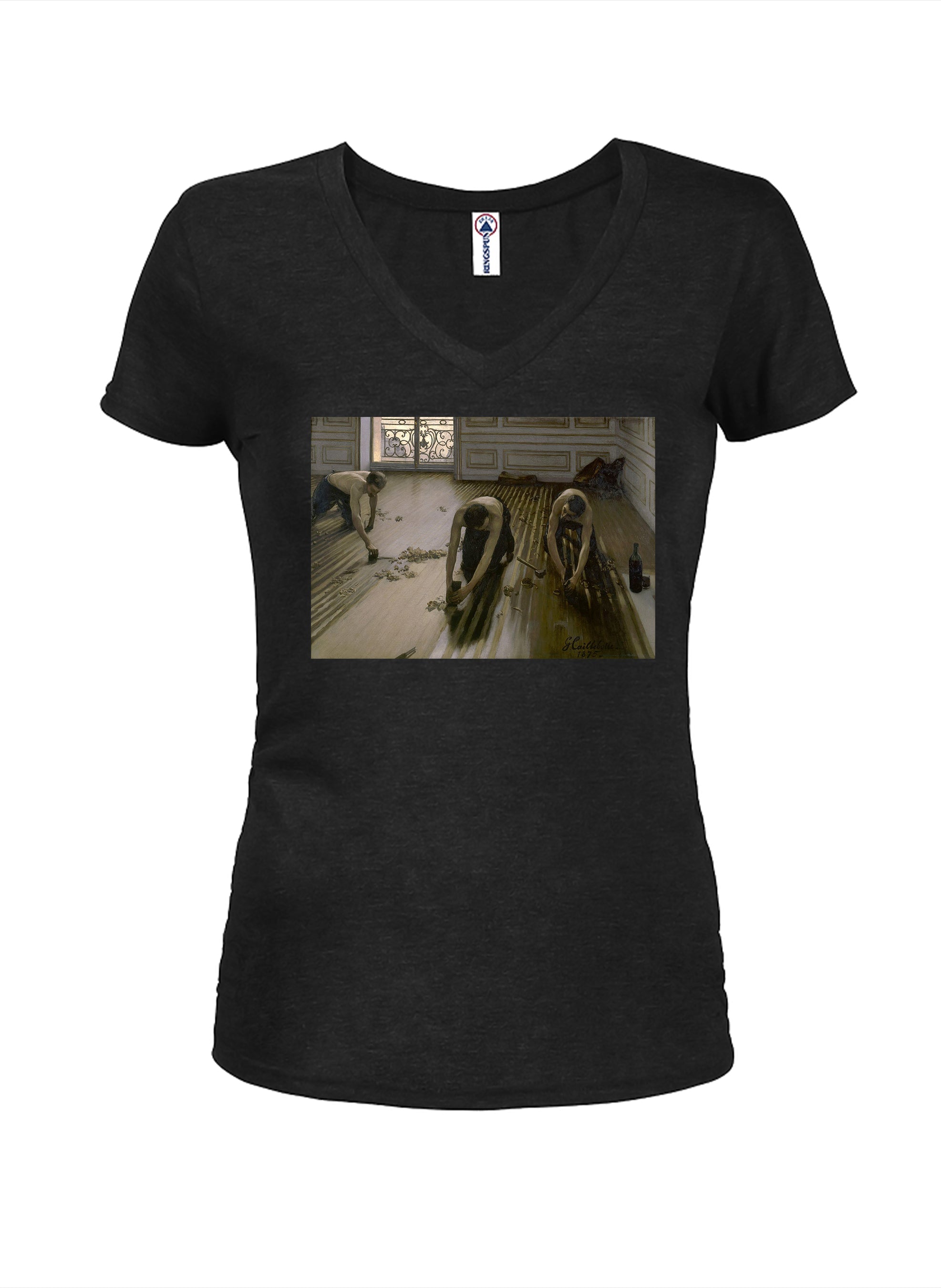 Gustave Caillebotte - The Parquet Planers (The Floor Scrapers) Juniors V Neck T-Shirt