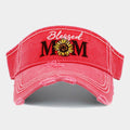 Blessed Mom Sunflower Vintage Visor Hat