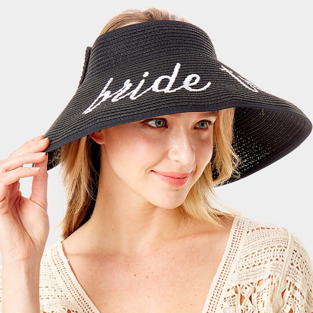 bride tribe Message Roll Up Foldable Visor Sun Hat