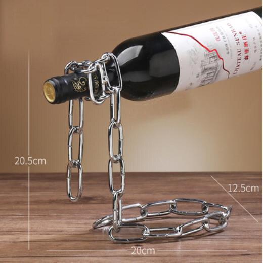 Elegant Iron Chain Wine Bottle Holder