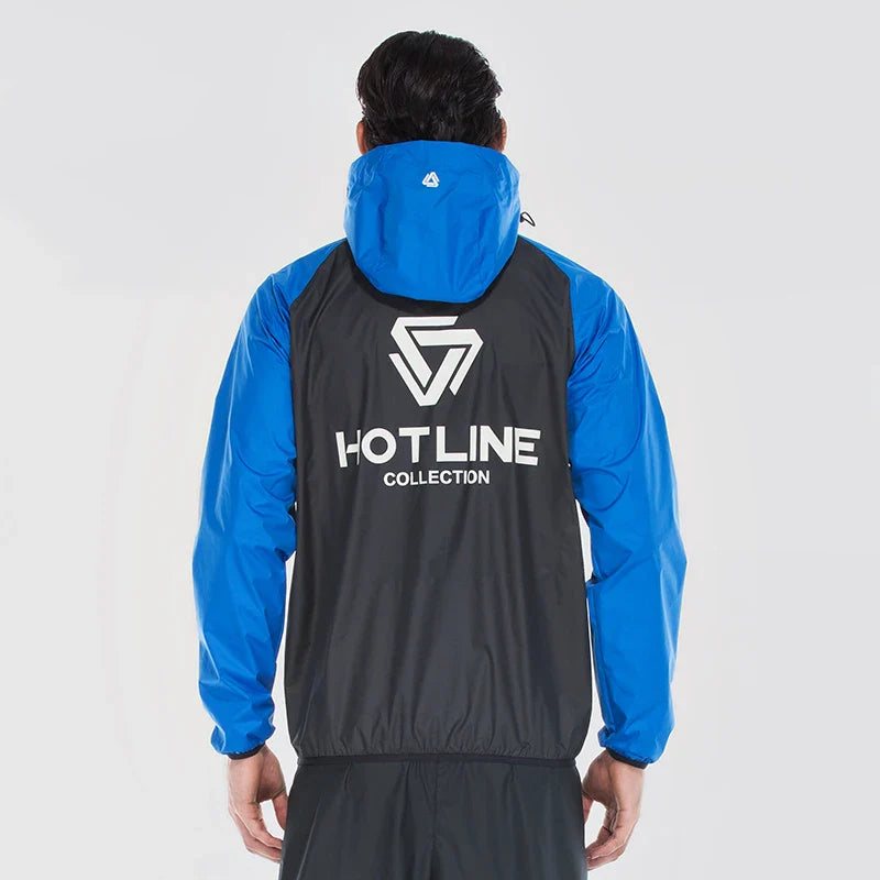 Vansydical Men Hot Sweat Sports Jackets Zipper Running Tops Windproof Outdoor Sport Hoodies Quick Perspiration Gym Sauna Clothes
