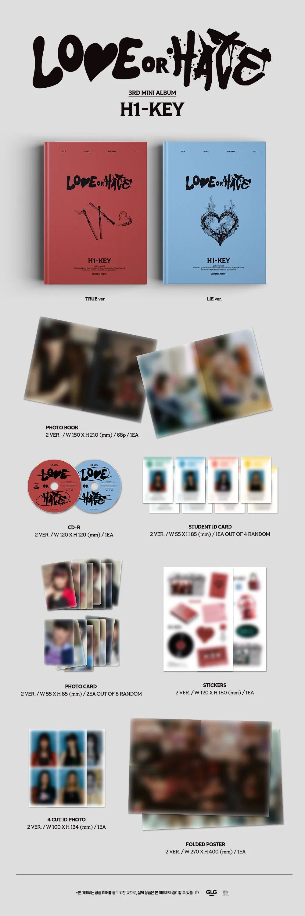 H1-Key 3rd Mini Album- Love Or Hate (Random)