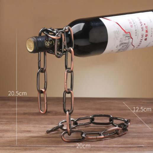 Elegant Iron Chain Wine Bottle Holder