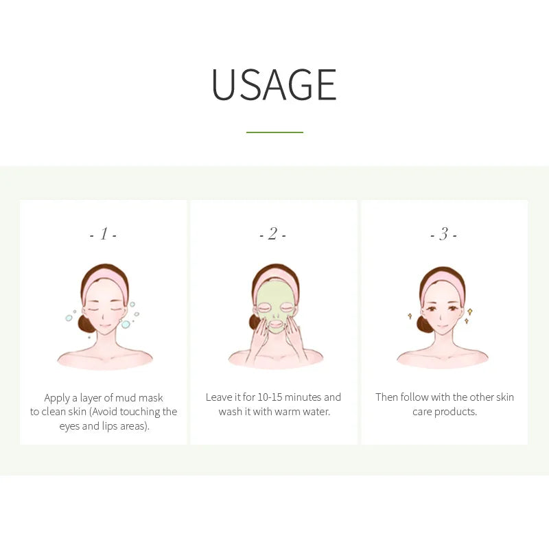 LAIKOU 7pcs Matcha Green Clay Mud Face Mask  Night Facial Packs dark circle Moisturize Mask for facecare