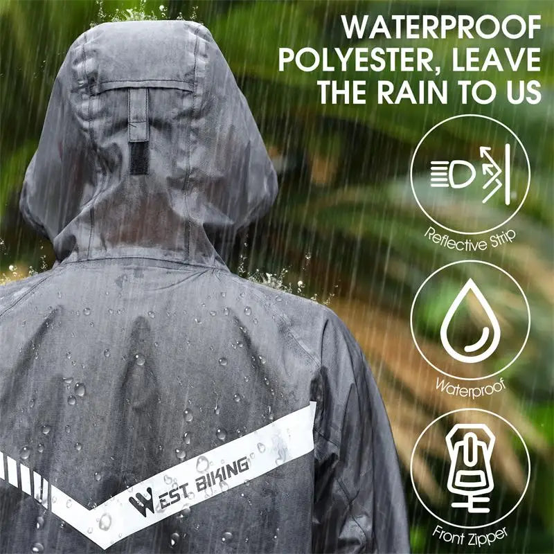 WEST BIKING Cycling Raincoat Waterproof Windproof Raincoat Reflective MTB Road Bike Cycling Jacket Pants Suit Men Women Clothes
