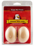 Happy Hen Ceramic Nest Egg Brown 2Pk