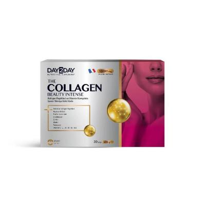 Day2Day Collagen Beauty Intense: 10,000mg Collagen Peptides, Vitamins & Antioxidants for Enhanced Skin, Hair & Nails - 30 Sachets