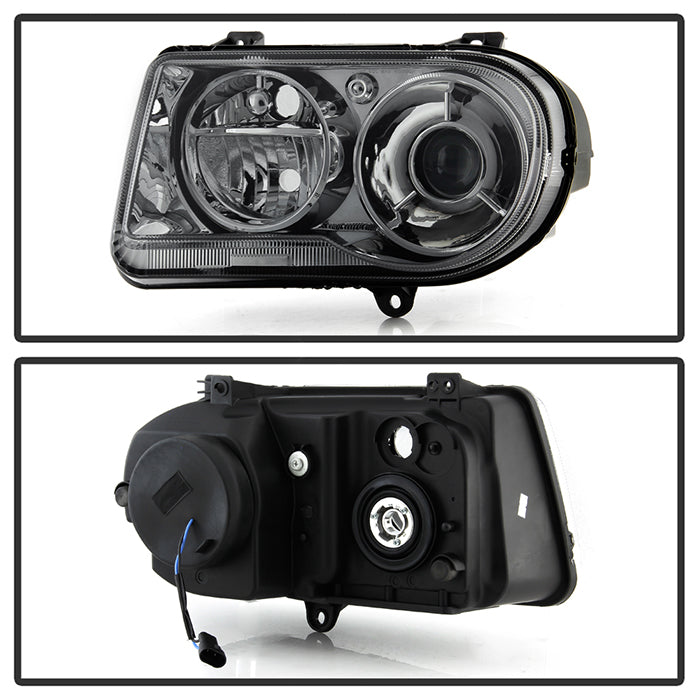 SPYDER Xtune Chrysler 300C w/ Halogen Projection Style Only 05-10 Headlights Smoked HD-JH-C300C-SM 9026591
