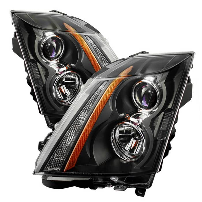 SPYDER Xtune Cadillac Cts 08-12 / CTS-V 09-12 Halogen Onlyprojector Headlights Black HD-JH-CACTS08-AM-BK 9027239