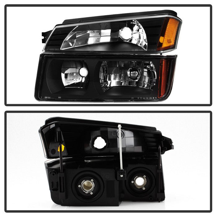 SPYDER xTune 02-06 Chevy Avalanche w/Cladding OEM Bumper Light & Headlights - (BLACK) (HD-JH-CAVA02-SET-BK) 9040641
