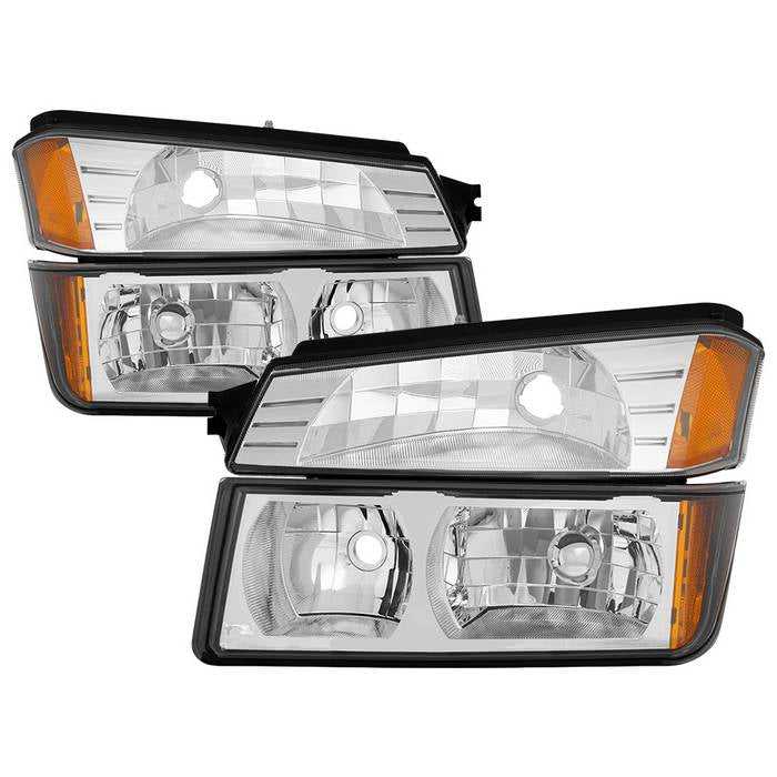 SPYDER xTune 02-06 Chevy Avalanche w/Cladding OEM Bumper Light & Headlights - Chrome (HD-JH-CAVA02-SET-C) 9040658