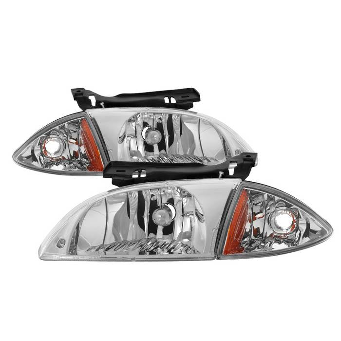 SPYDER xTune Chevy Cavalier 00-02 Corner Lamp & Headlights 4pcs set-Chrome HD-JH-CCAV00-SET-C 9036712