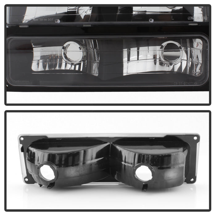 SPYDER Xtune Chevy Suburban 94-98 Headlights w/ Corner & Parking Lights 8pcs Black HD-JH-CCK88-AM-BK-SET 5072221