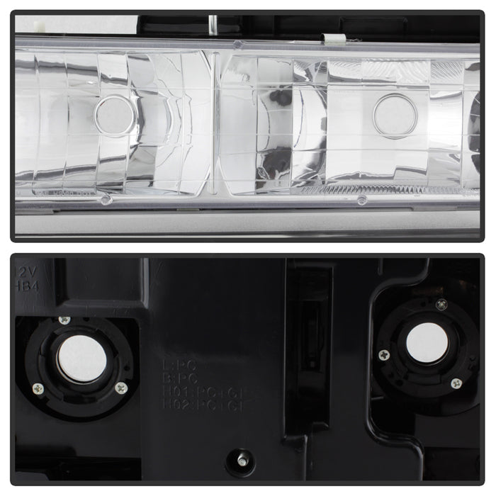 SPYDER Xtune Chevy Suburban 94-98 Headlights w/ Corner & Parking Lights 8pcs Chrome HD-JH-CCK88-AM-C-SET 5069535
