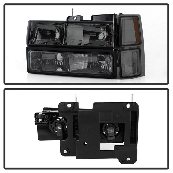 SPYDER Xtune Chevy Suburban 94-98 Headlights w/ Corner & Parking Lights 8pcs Smoked HD-JH-CCK88-AM-SM-SET 5072238