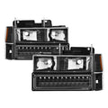SPYDER Xtune 92-94 Blazer Full Size Corner/LED Bumper Headlights Black HD-JH-CCK88-LED-AM-BK-SET 5069542