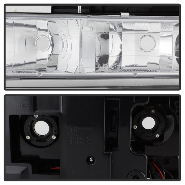 SPYDER Xtune 92-94 Blazer Full Size Corner/LED Bumper Headlights Chrome HD-JH-CCK88-LED-AM-C-SET 5069559
