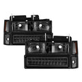 SPYDER Xtune 92-94 Blazer Full Size Corner/LED Bumper Headlights Smoke HD-JH-CCK88-LED-AM-SM-SET 5069566