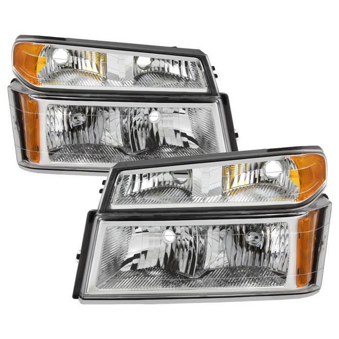 SPYDER Xtune Chevy Colorado 04-12 OEM Headlights w/ Bumper Lights Chrome HD-JH-CCOL04-SET-C 9032127