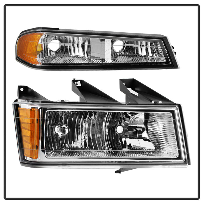 SPYDER Xtune Chevy Colorado 04-12 OEM Headlights w/ Bumper Lights Chrome HD-JH-CCOL04-SET-C 9032127