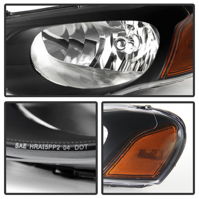 SPYDER Xtune Chrysler Sebring Convertible & Sedan 04-06 OEM Style Headlights Black HD-JH-CHRSE04-4D-AM-BK 9029622