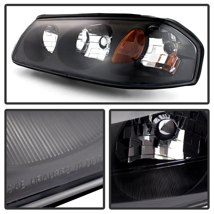 SPYDER Xtune Chevrolet Impala 00-04 OEM Headlamps Black HD-JH-CIM00-AM-BK 9027253