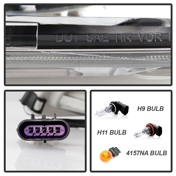 SPYDER Xtune Chevy Malibu 2008-2012 DRl LED Light Bar Headlights - Black (HD-JH-CMA08-LB-BK) 9048692