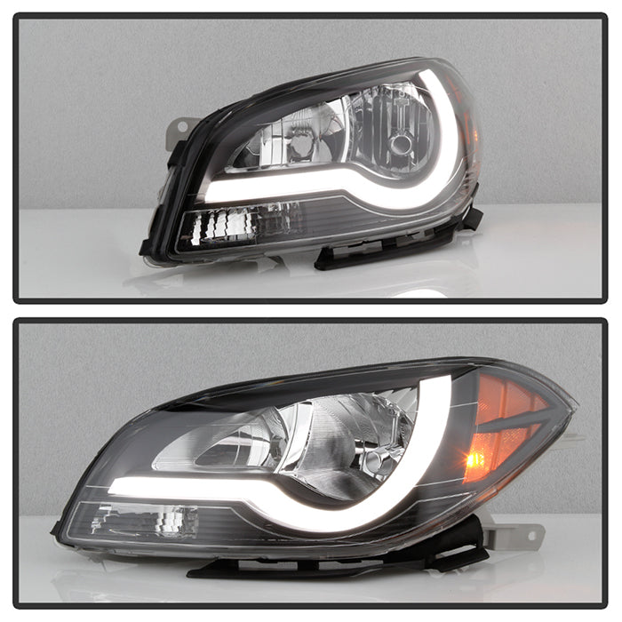 SPYDER Xtune Chevy Malibu 2008-2012 DRl LED Light Bar Headlights - Black (HD-JH-CMA08-LB-BK) 9048692