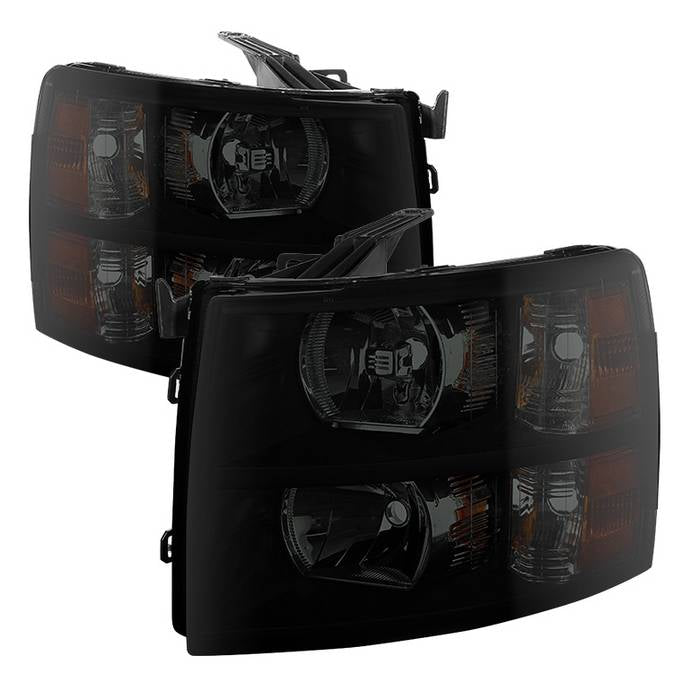 SPYDER Xtune Chevy Silverado 07-13 Crystal Headlights Black Smoked HD-JH-CS07-AM-BSM 9030260